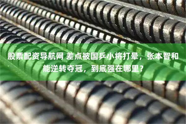 股票配资导航网 差点被国乒小将打晕，张本智和能逆转夺冠，到底强在哪里？
